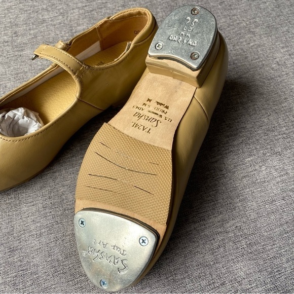 Sansha youth Tan Leather Tap shoes TA24L TEE-SOFIETTE, Size: 4.5 - Picture 3 of 7